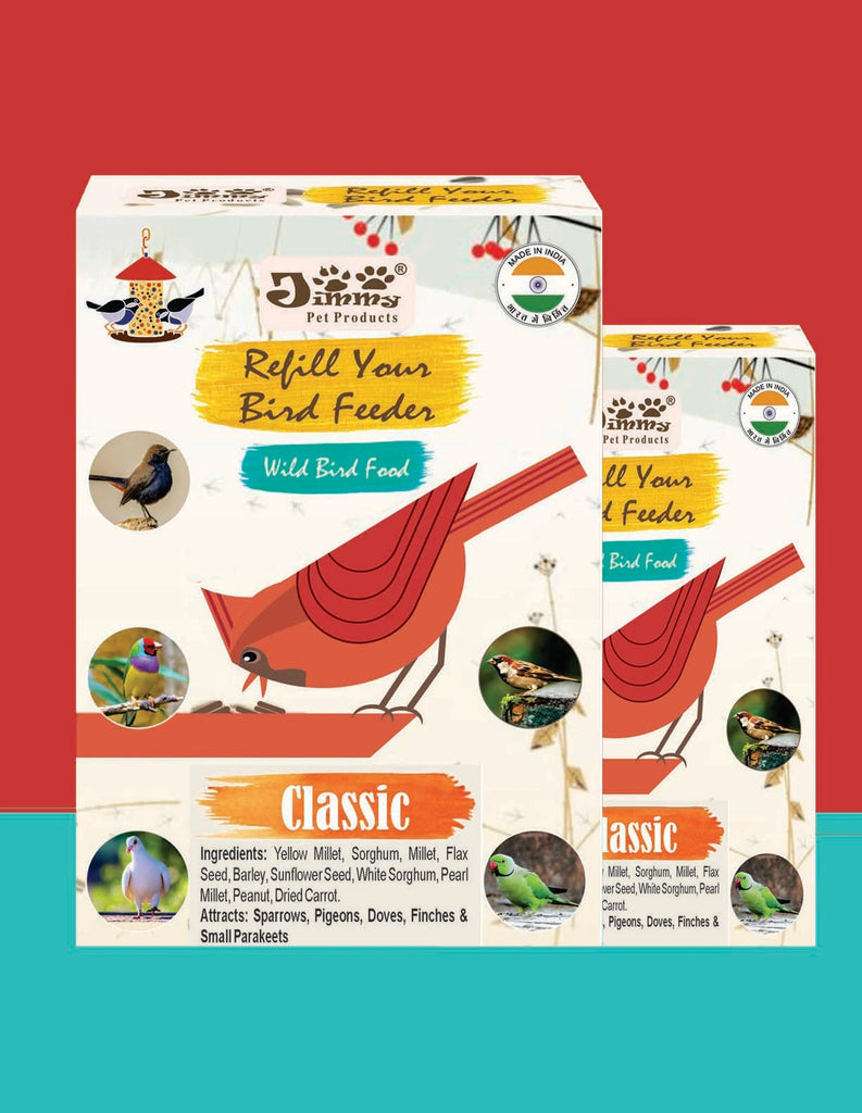 JiMMy Refill Your Bird Feeder Classic Wild Bird Food for Sparrow, Pigeon 900gm