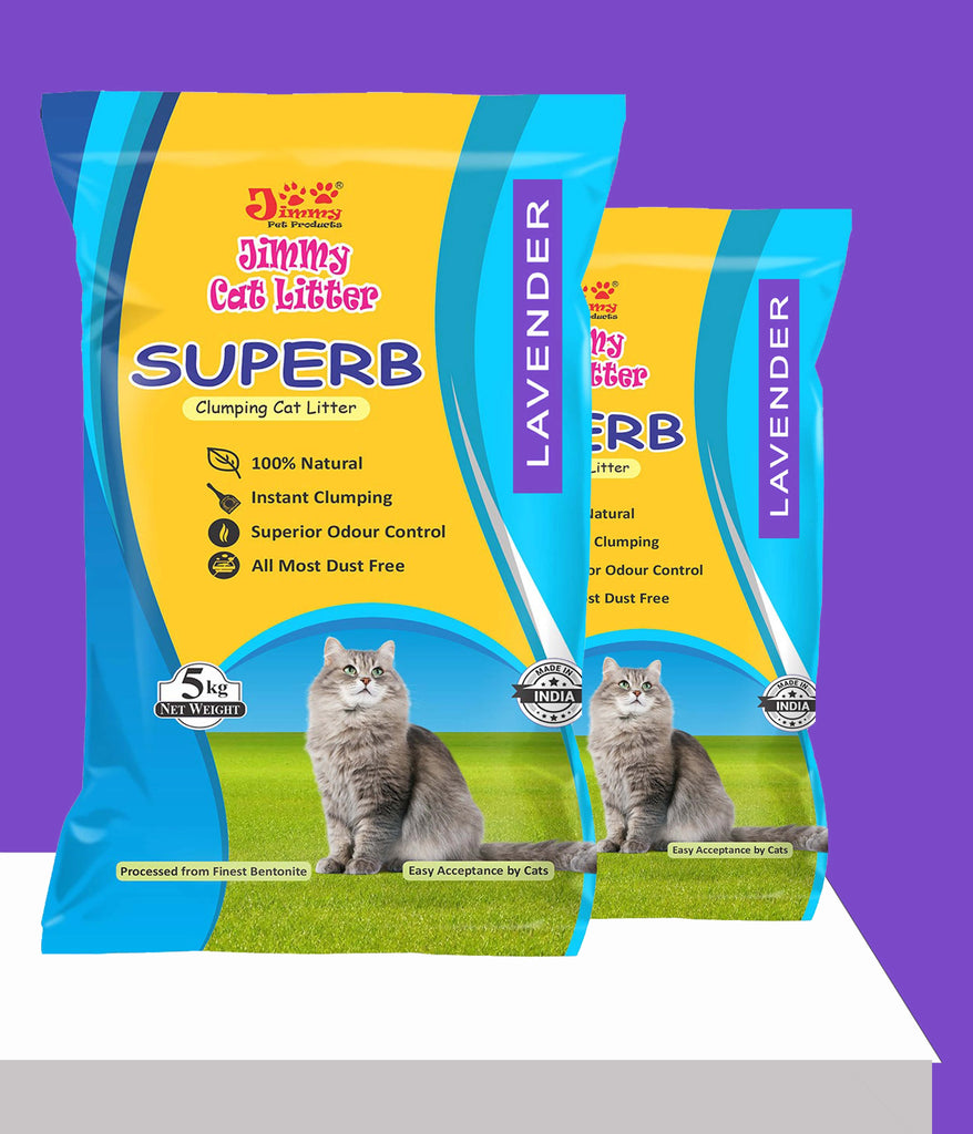 JiMMy Superb Clumping Bentonite Cat Litter Sand for cat 10 kg Lavender Fragrance