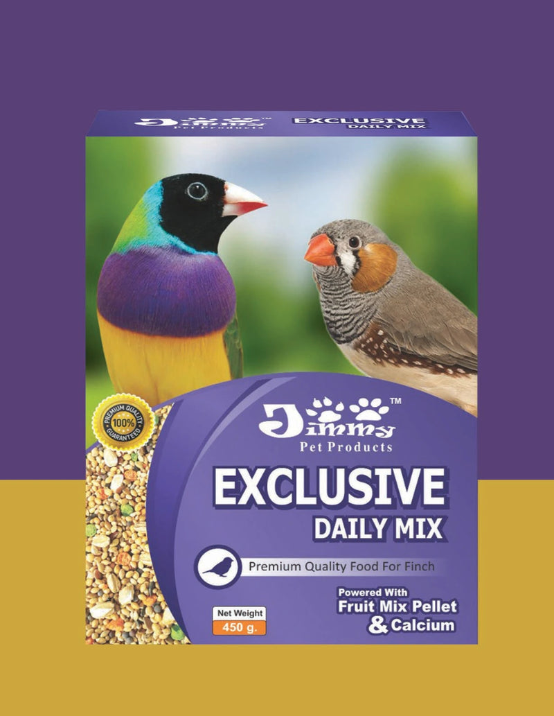 JiMMy Exclusive Daily Mix Bird Food for Finch,Canary,Exotic Birds 450gm