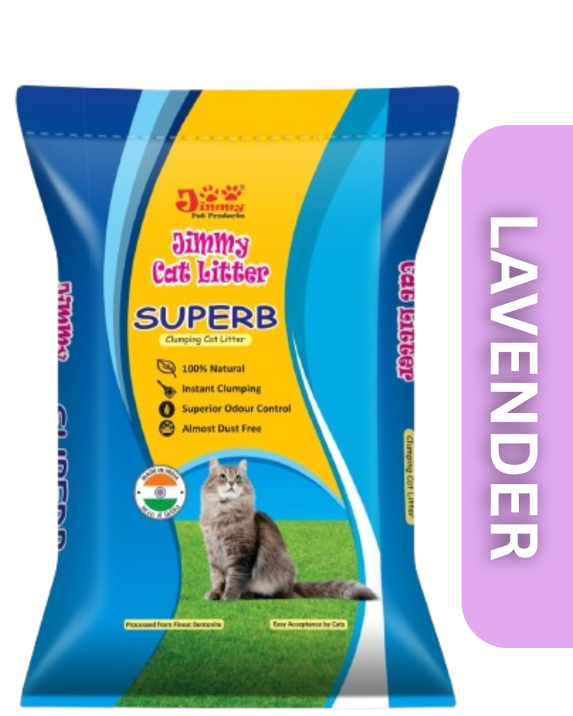 JiMMy Pet Products Superb Clumping Bentonite Cat Litter Sand for cat (Lavender, 25 Kg)