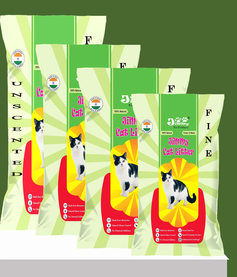JiMMy Pet Products Cat Litter Fine Granules Unscented (25Kg Pack of 4 ) 100 Kg