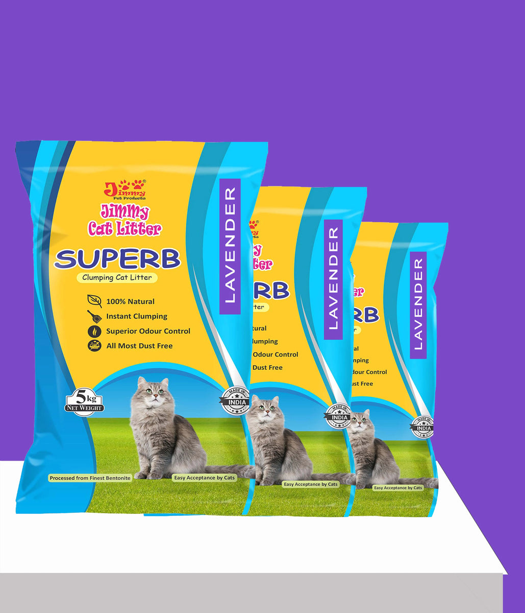 JiMMy Superb Clumping Bentonite Cat Litter Sand for cat 15 kg Lavender